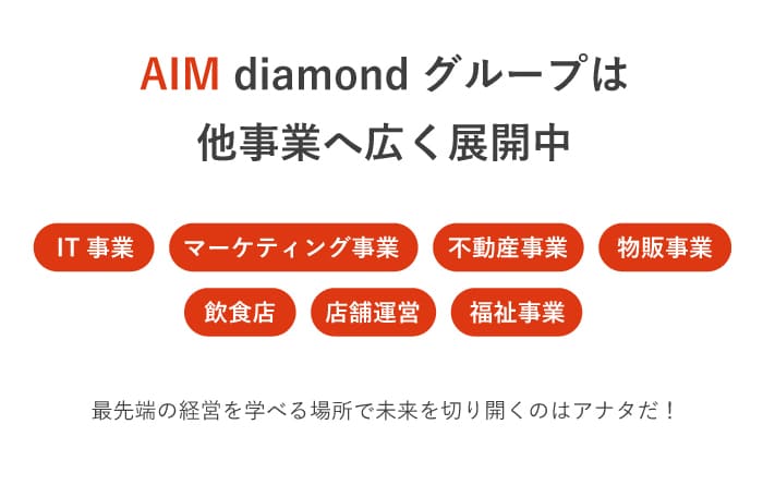 AIM diamond グループは他事業へ広く展開中